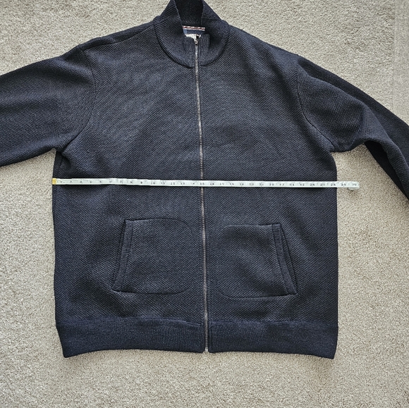 RHINELAND FULL-ZIP FLEECE-LINED SWEATER BIG & TALL - DARK NAVY HEATHER / 2XLB - Picture 6 of 6